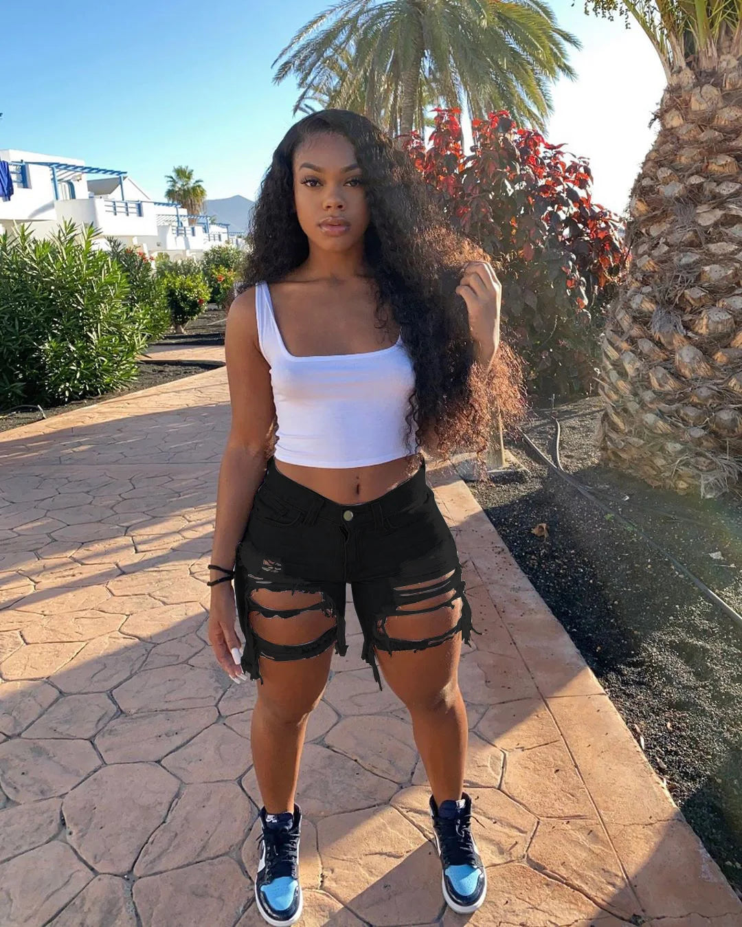 2025 New Women'S Ripped Denim Shorts Fashion High Street Sexy Hot Girl Jeans Shorts S-2XL